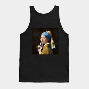 Girl With A Pearl Earring & Gun Tank Top